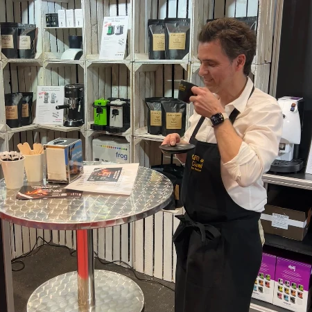 Alexander Klim am Caffè-del-Gianni-Stand